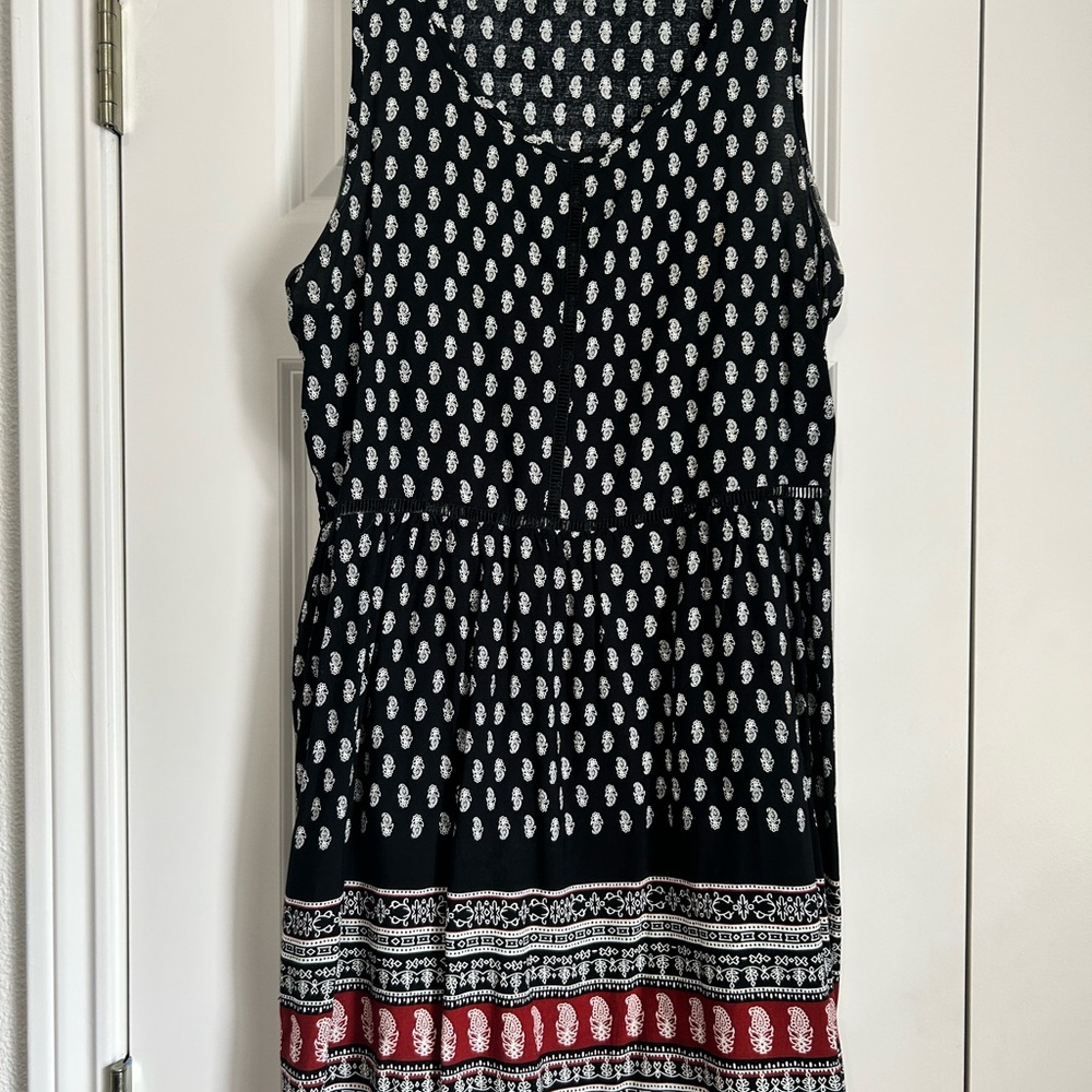 Papillon Blanc Black and White Sleeveless Midi Sundress